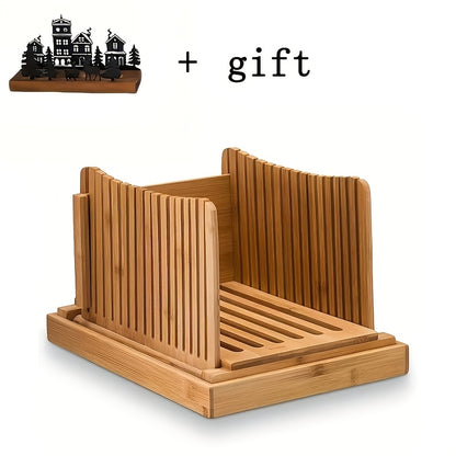 Foldable Bread Slicer with Crumb Tray - Bread Cutting Board and Crumb Collector