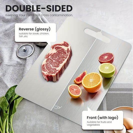 Kitchen Titanium Metal Chopping Board, 2026 New Upgraded, Large/small Size Chopping Board, Double-sided Durable Metal Chopping Board, Suitable for Fruits, Vegetables And Meat, Must-have Kitchen Tool for Restaurants