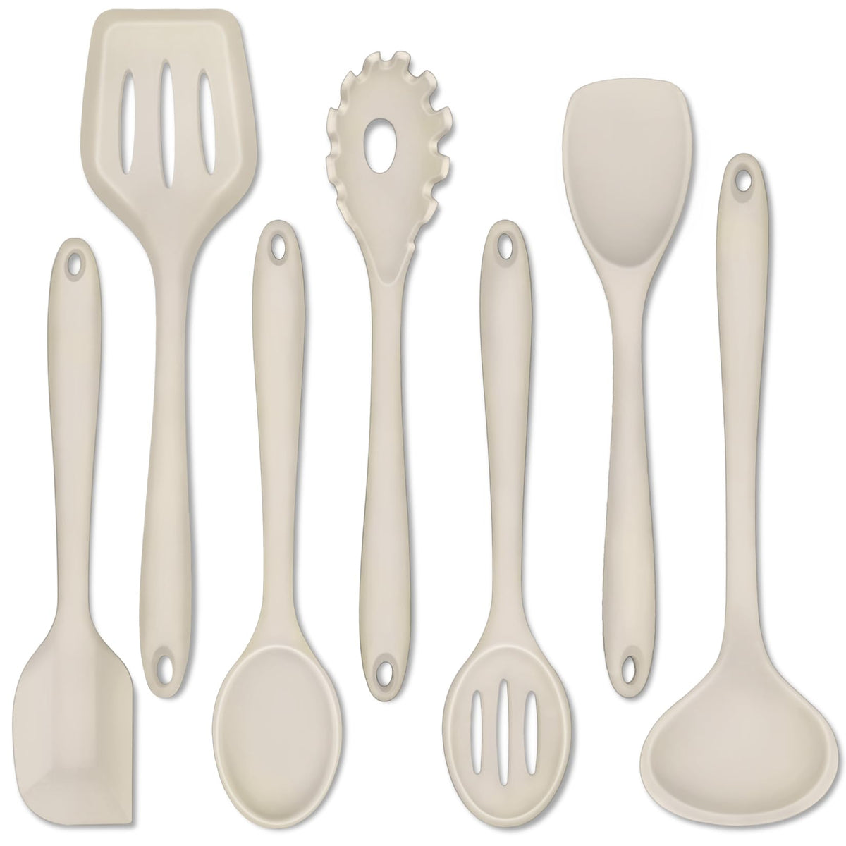 P&P CHEF Blue Kitchen Utensils, Silicone Cooking Utensil Set of 7