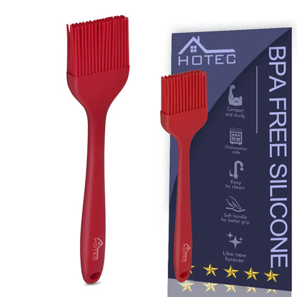 HOTEC 600℉ Heat Resistant Silicone Basting &Pastry Brushes, Black 2