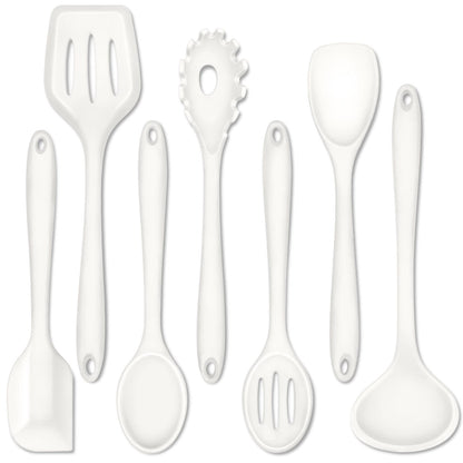 P&P CHEF Blue Kitchen Utensils, Silicone Cooking Utensil Set of 7