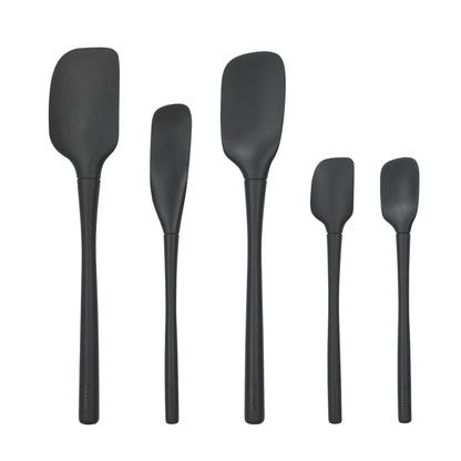 Tovolo Flex Core 5 Piece Silicone Spatula Set Heat Resistant All Silicone Utensils Include Non Stick Spatula Spoonula Jar Scraper, Dishwasher Safe BPA Free Spatulas for Baking Mixing, Pesto Green
