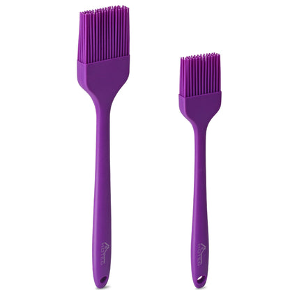 HOTEC 600℉ Heat Resistant Silicone Basting &Pastry Brushes, Black 2