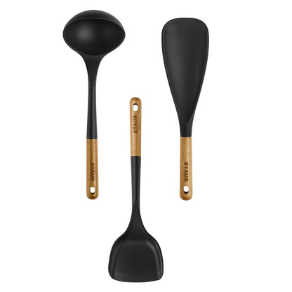Staub 5-Pc Cooking Utensil Set, Non-Stick Silicone, Black