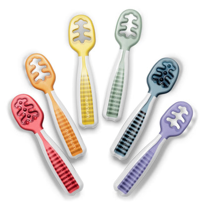 NumNum Baby Spoons Self Feeding 6 Months, 6-Pack Rainbow