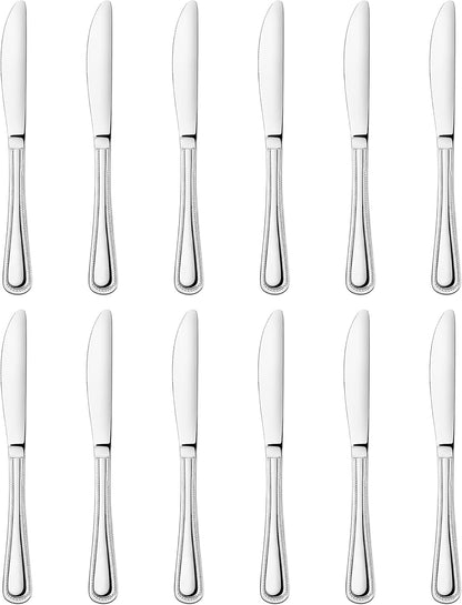 New Star Foodservice Bead Pattern 18/0 Stainless Steel Bouillon Spoon, 6.3-Inch, Set of 12, Commercial Grade