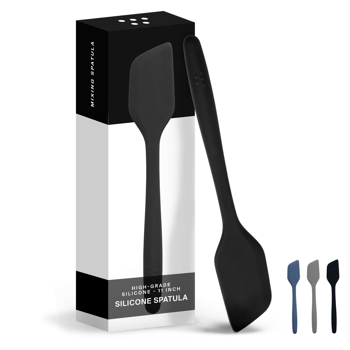 Misen Nonstick-Safe Silicone Spatula - Dishwasher Safe, Heat Resistant - Versatile Professional-Grade Kitchen Tool for Pancakes, Eggs, and Baking - Strong, Flexible, Durable Rubber Utensil - Black