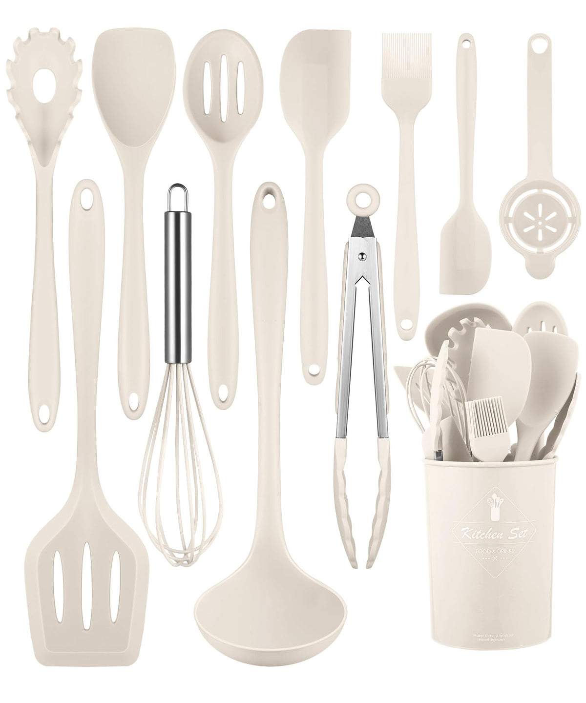 Green Kitchen Utensils Set-12 Pieces Silicone Cooking Utensils Set