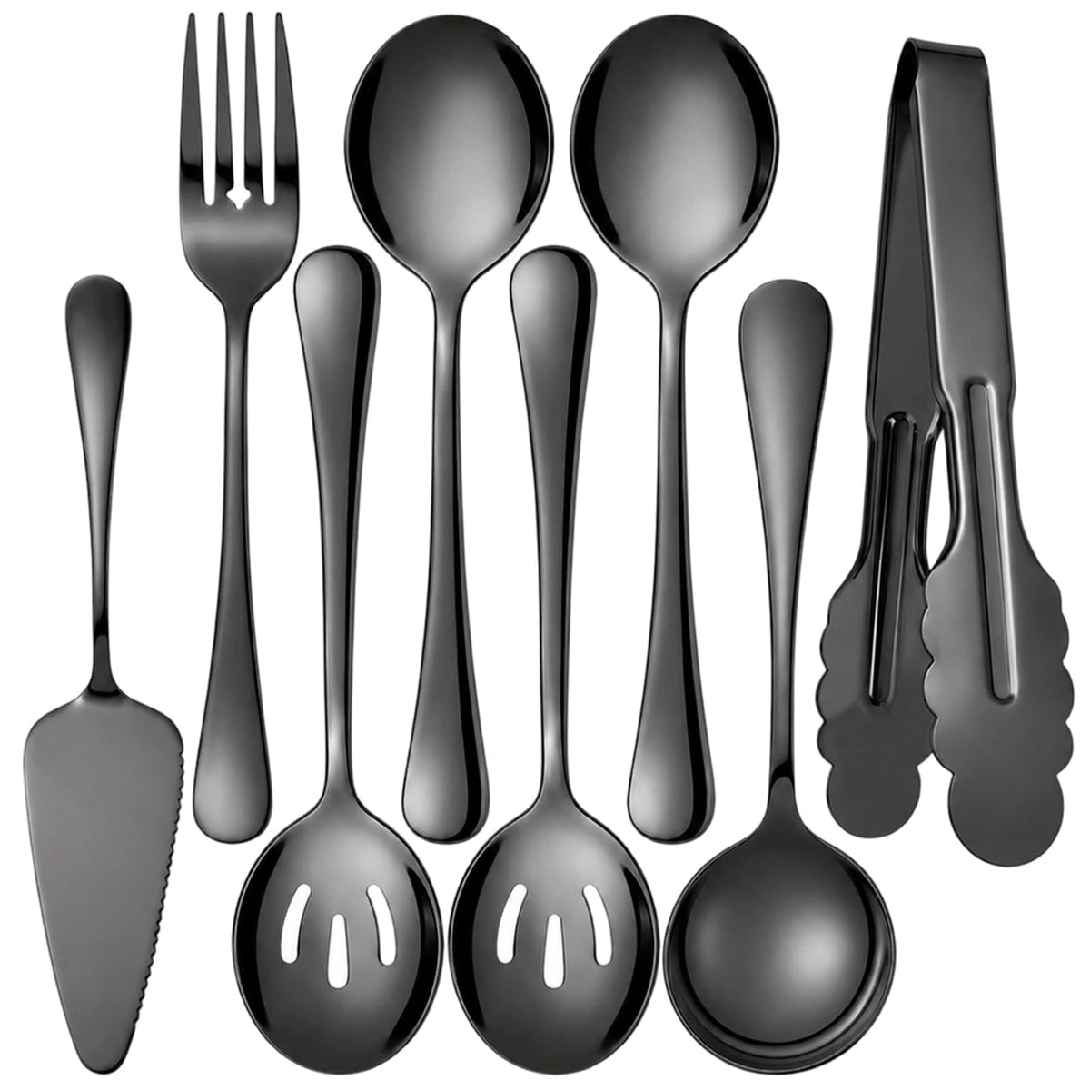 6-Piece Gold Serving Utensil Set, Serving Spoons for Buffet