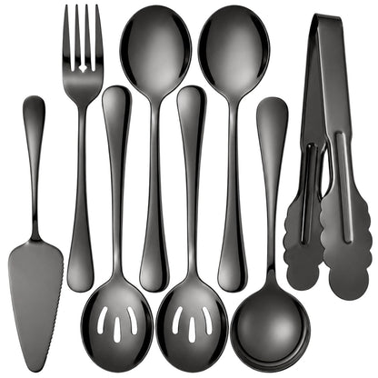 6-Piece Gold Serving Utensil Set, Serving Spoons for Buffet