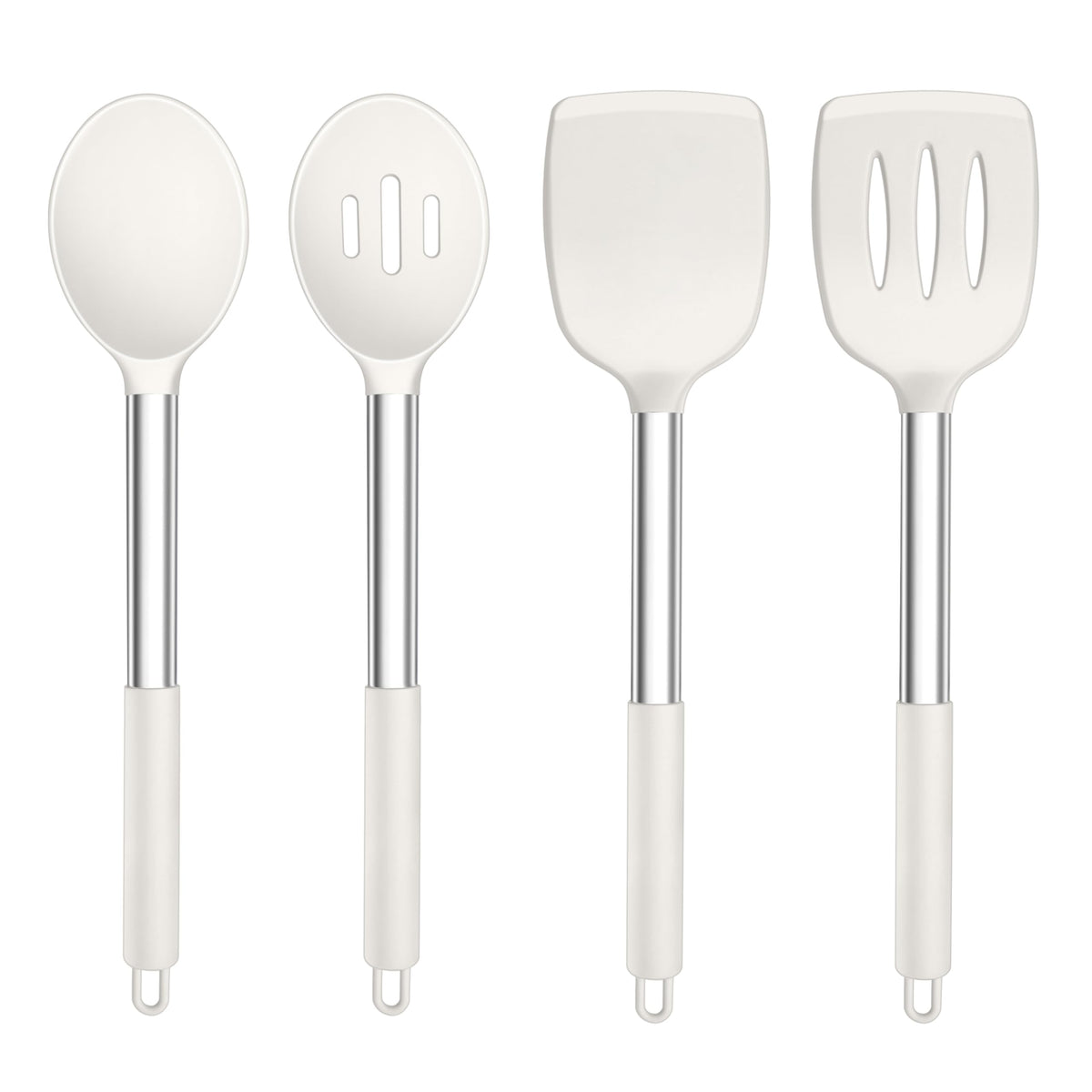 TeamFar Kitchen Utensils, 4 PCS Silicone Cooking Utensils Spatula Spoon Set
