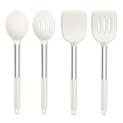 TeamFar Kitchen Utensils, 4 PCS Silicone Cooking Utensils Spatula Spoon Set