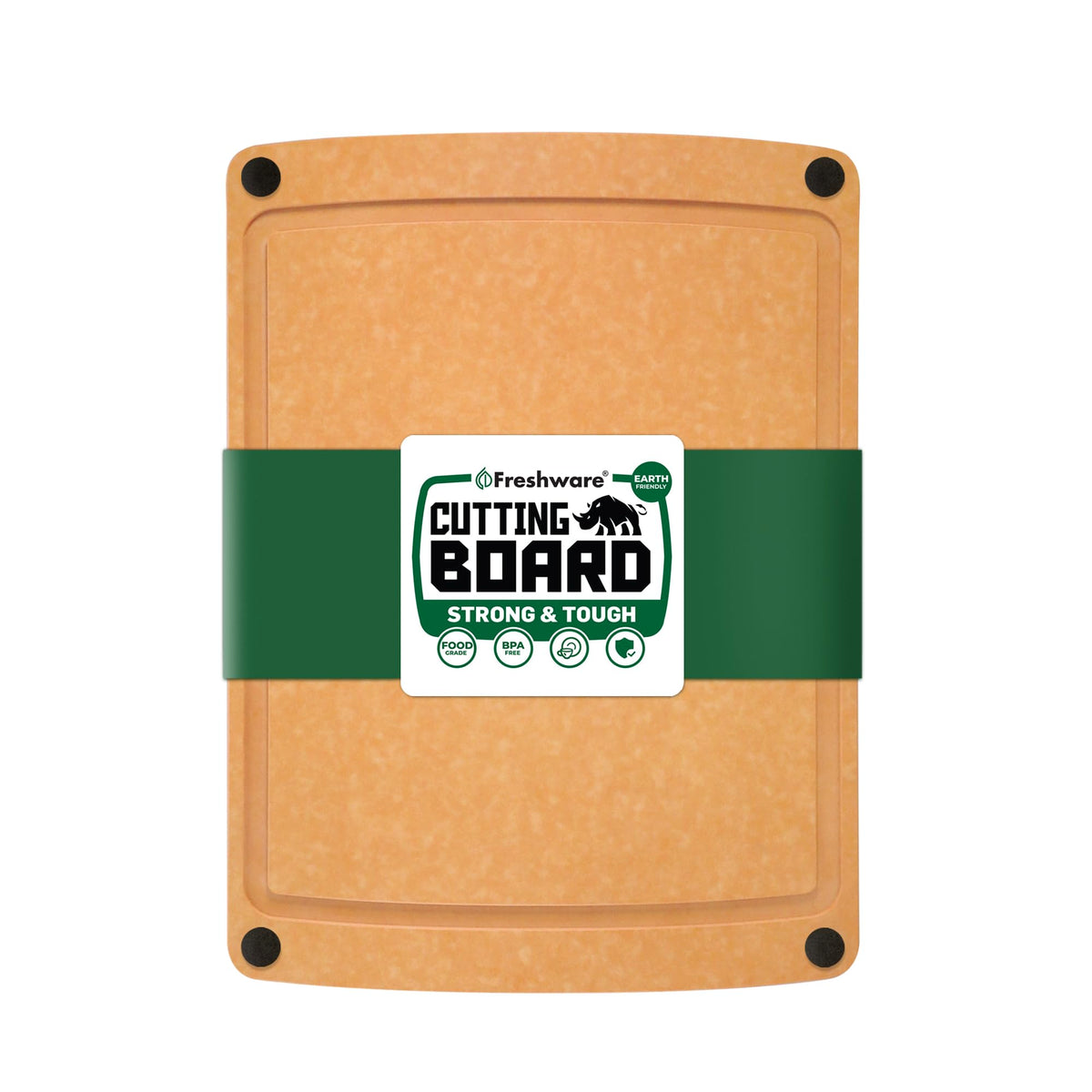 Freshware Wood Cutting Boards for Kitchen, Dishwasher Safe, Medium 12" x 9" and Large, 15" x 11.25", Set of 2, Natural
