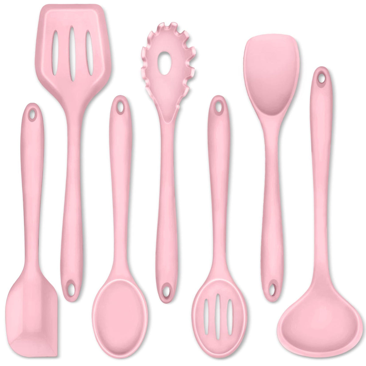 P&P CHEF Blue Kitchen Utensils, Silicone Cooking Utensil Set of 7