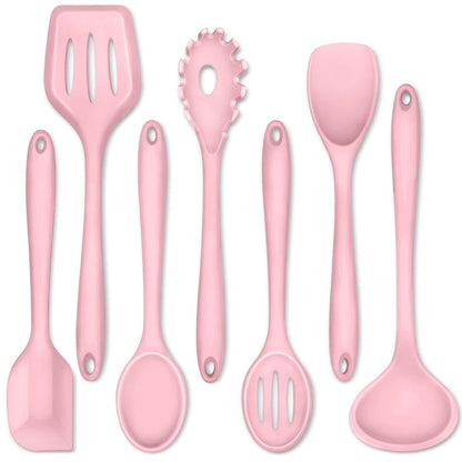 P&P CHEF Blue Kitchen Utensils, Silicone Cooking Utensil Set of 7