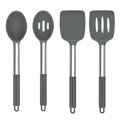 TeamFar Kitchen Utensils, 4 PCS Silicone Cooking Utensils Spatula Spoon Set