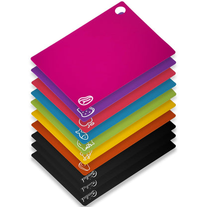 Goodluck 5 Pieces Flexible Cutting Boards, BPA Free Plastic Cutting Boards for Kitchen, Non Slip Cutting Mat for Meat and Vegetables