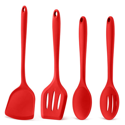 P&P CHEF Blue Kitchen Utensil Set, 4 Pieces Silicone Cooking Utensils