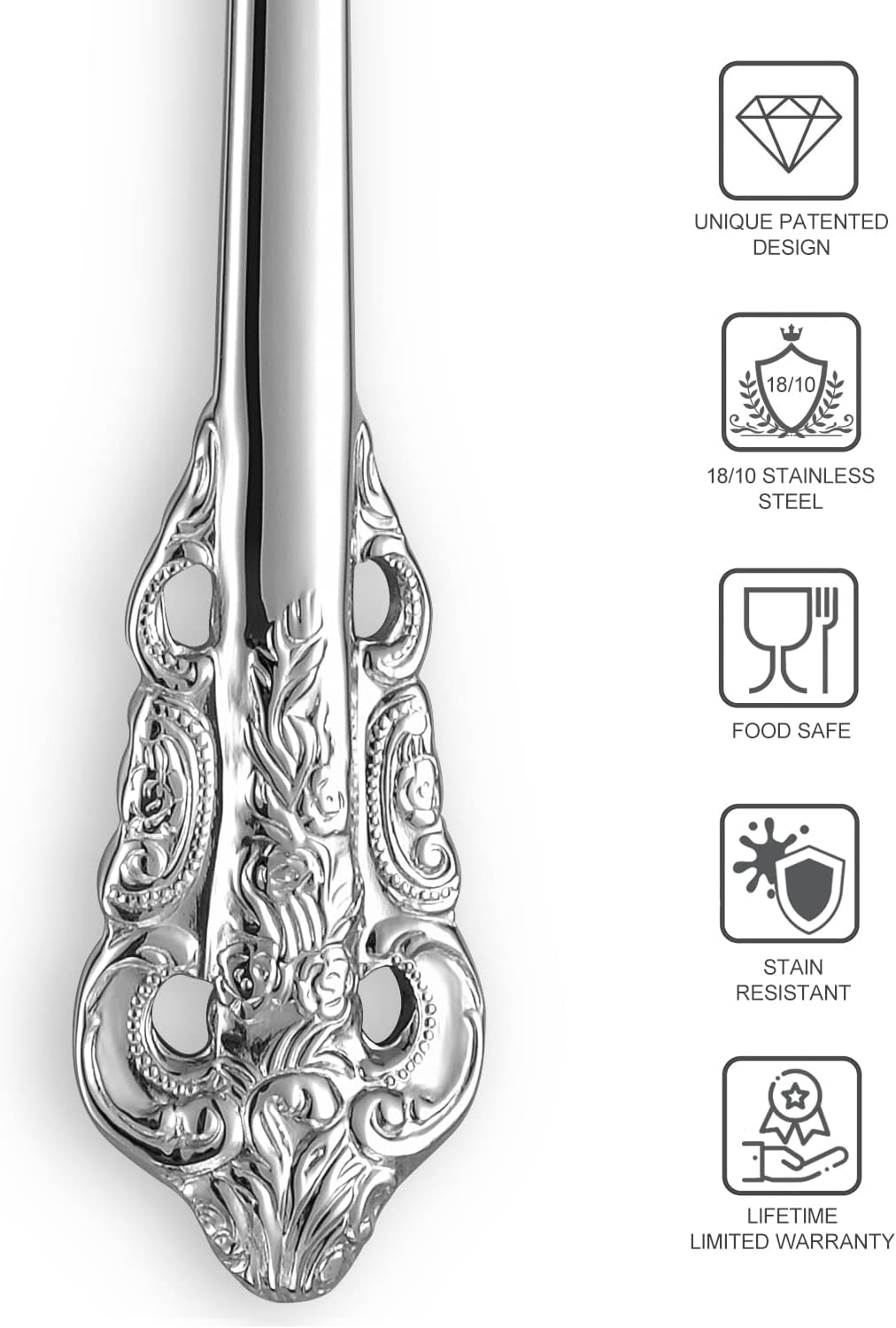 KEAWELL Gorgeous 4-Piece 18/10 Stainless Steel Soup Spoon Set (Silver)