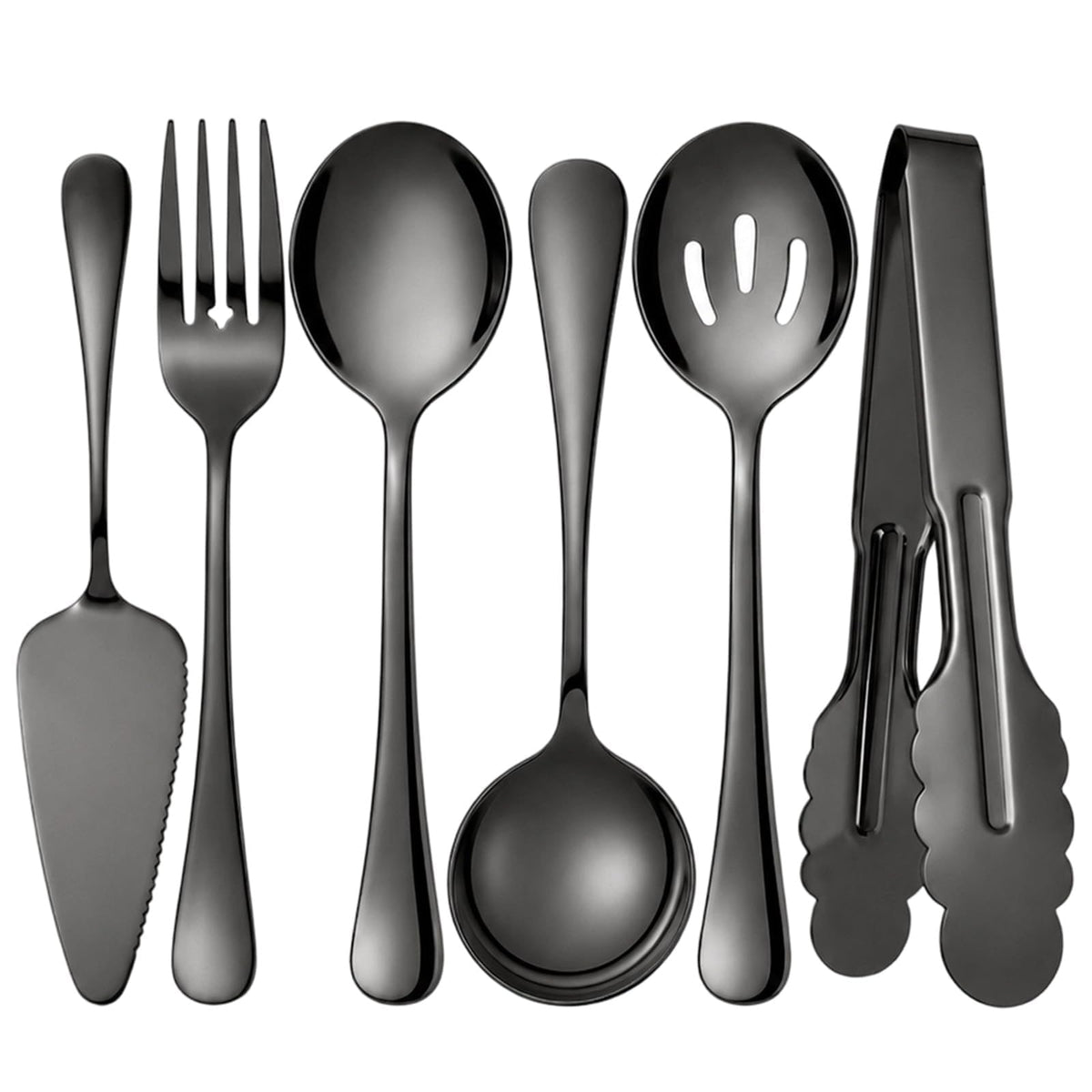 6-Piece Gold Serving Utensil Set, Serving Spoons for Buffet