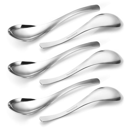 HIWARE Matte Black Thick Heavy-Weight Soup Spoons, Stainless Steel Soup Spoons, Table Spoons, Set of 6