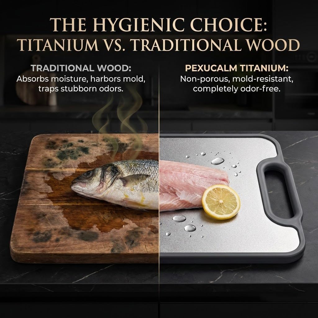 Double-Sided Titanium Cutting Board for Kitchen, 15.4"x10.4"