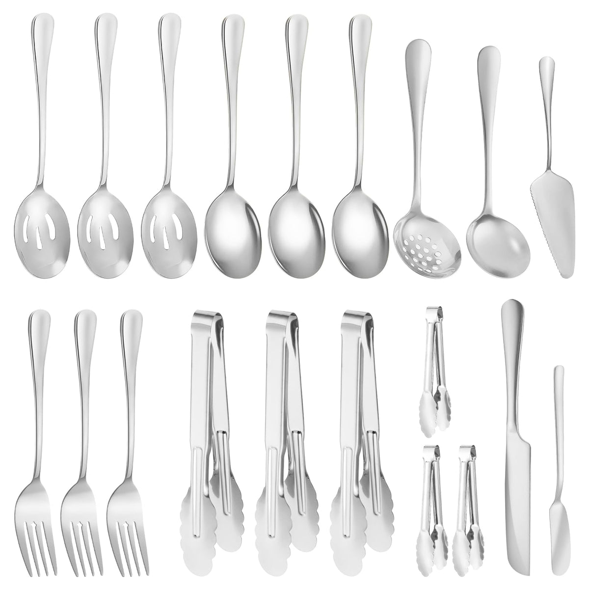 6-Piece Gold Serving Utensil Set, Serving Spoons for Buffet