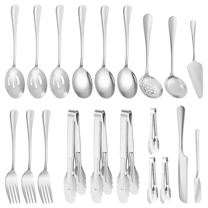 6-Piece Gold Serving Utensil Set, Serving Spoons for Buffet