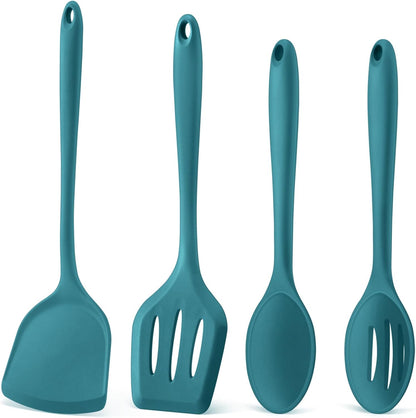 P&P CHEF Blue Kitchen Utensil Set, 4 Pieces Silicone Cooking Utensils