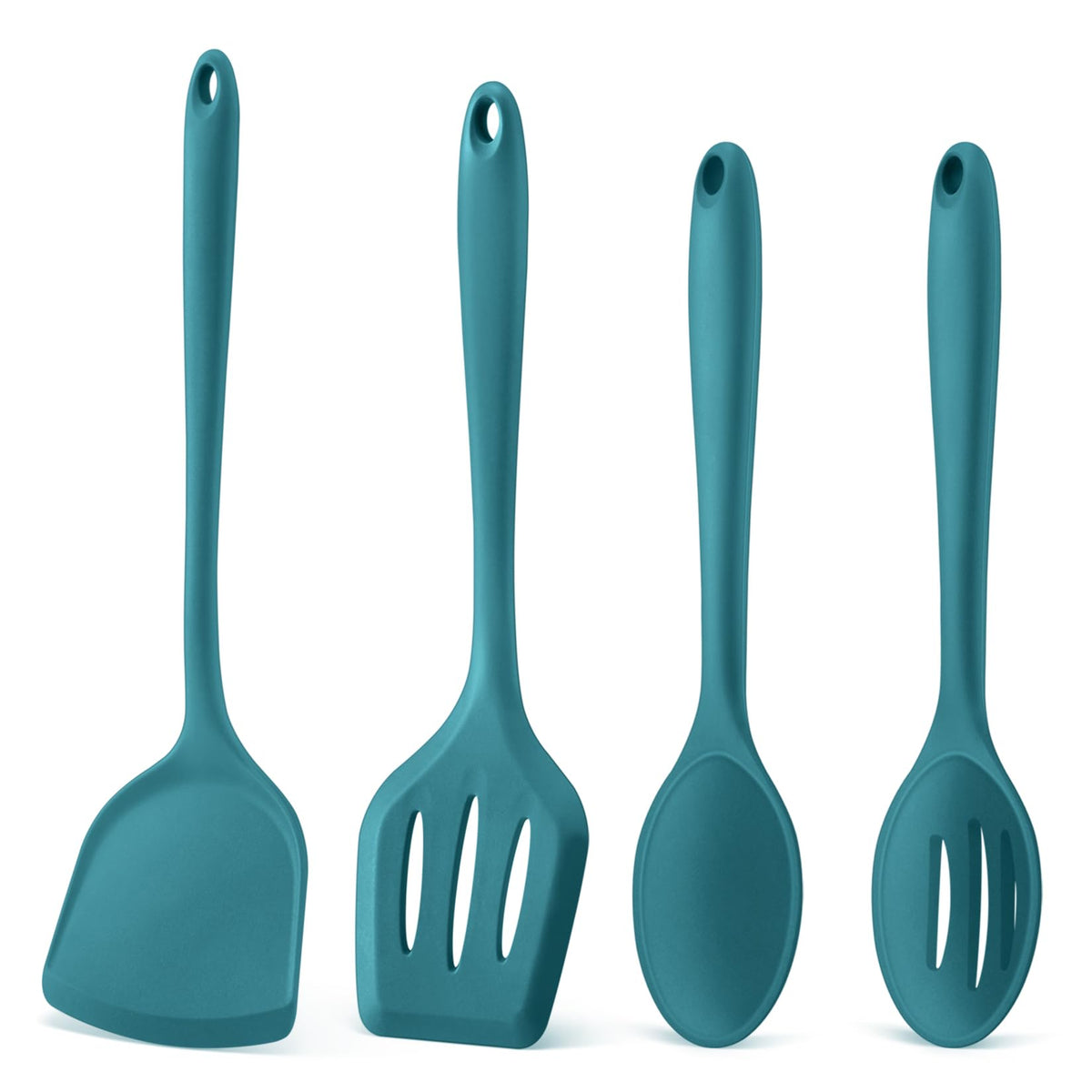 P&P CHEF Blue Kitchen Utensil Set, 4 Pieces Silicone Cooking Utensils