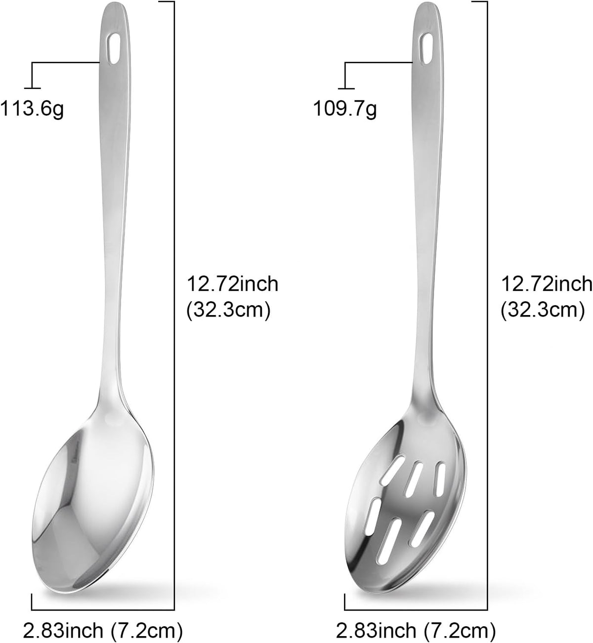 Kirecoo 2PCS Stainless Steel Serving Spoons Set, Solid & Slotted