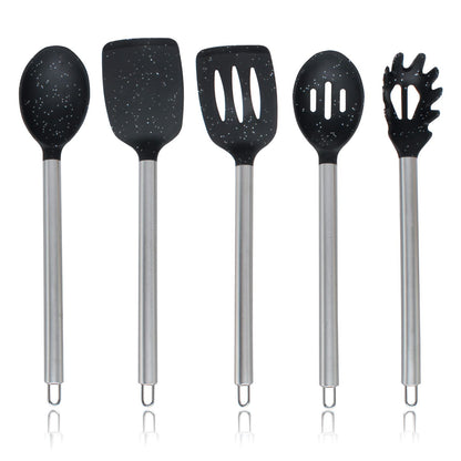COOK WITH COLOR Silicone Cooking Utensils, Kitchen Utensil Set, Easy to Clean Silicone Kitchen Utensils, Cooking Utensils for Nonstick Cookware, Kitchen Gadgets Set, 10 Pieces, Grey Ombre