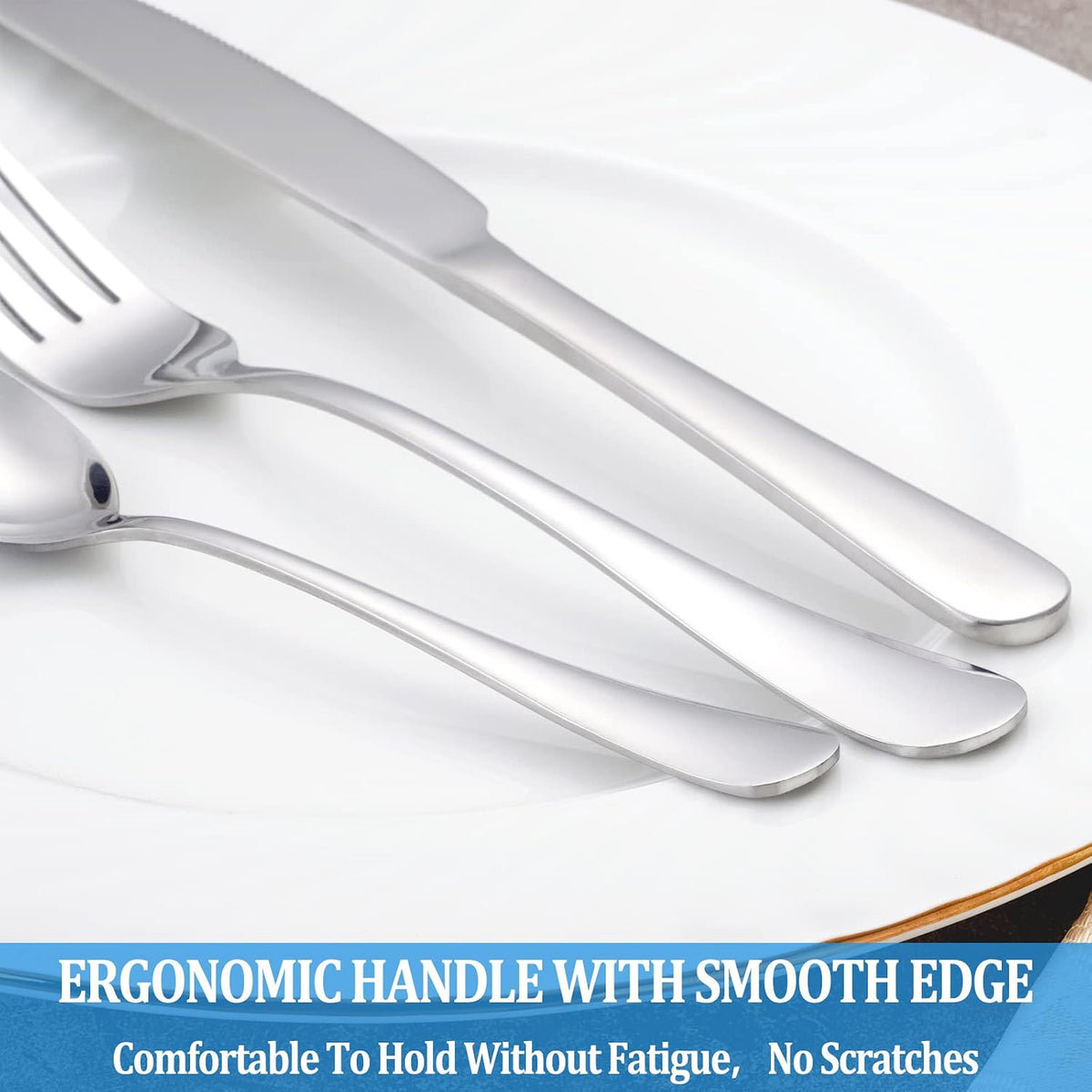 MUTNITT Dinner Spoon Set,16 Pcs 7.3" Tablespoons,Premium Food Grade Stainless Steel Spoons,Durable Metal Spoon,Tablespoon,Silverware Spoons Only,Mirror Finish & Dishwasher Safe,Use for Home,Restaurant