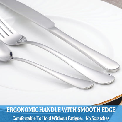 MUTNITT Dinner Spoon Set,16 Pcs 7.3" Tablespoons,Premium Food Grade Stainless Steel Spoons,Durable Metal Spoon,Tablespoon,Silverware Spoons Only,Mirror Finish & Dishwasher Safe,Use for Home,Restaurant
