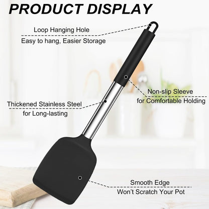 TeamFar Kitchen Utensils, 4 PCS Silicone Cooking Utensils Spatula Spoon Set