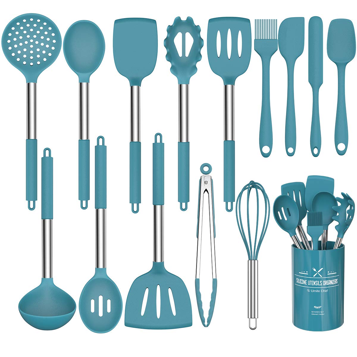 Umite Chef Kitchen Utensil Set, 15pcs Silicone Cooking Utensils