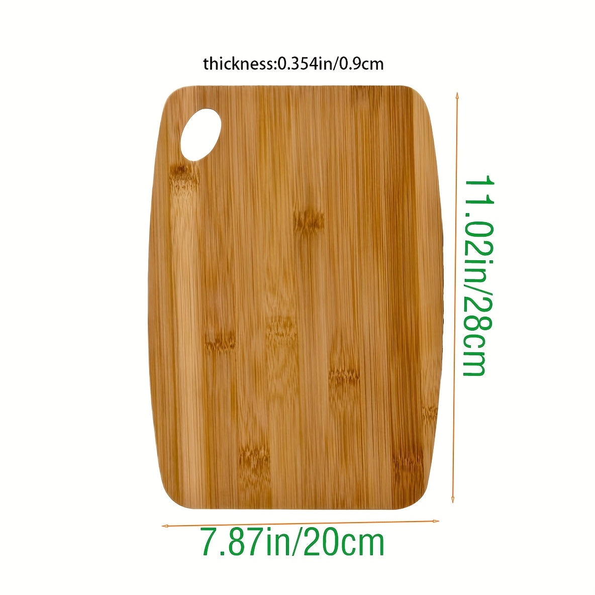 High-Quality Bamboo Kitchen Cutting Board, Perfect Size for Easy Portability, Ideal for Outdoor Picnics, Oval Hole Design for Convenient Hanging and Organization