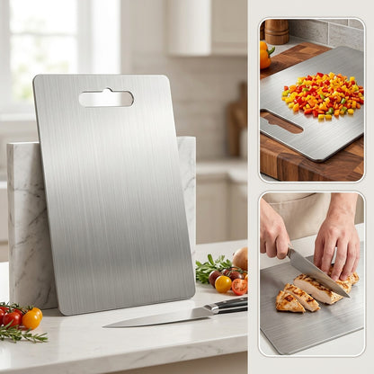 Kitchen Titanium Metal Chopping Board, 2026 New Upgraded, Large/small Size Chopping Board, Double-sided Durable Metal Chopping Board, Suitable for Fruits, Vegetables And Meat, Must-have Kitchen Tool for Restaurants
