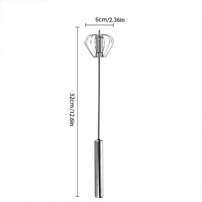 Upgraded Stainless Steel Semi-Automatic Whisk, 10 inch | Easy Push Hand Whisks for Eggs, Cream, Coffee & Light Mixing, Easy Clean Kitchen Whisk for Everyday Cooking, Kitchen Gadgets,sohochic