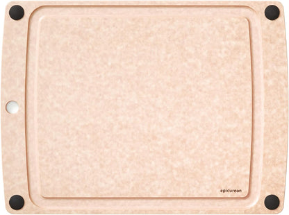 Epicurean All-In-One Cutting Board with Non-Slip Feet and Juice Groove, 17.5" × 13", Natural/Black