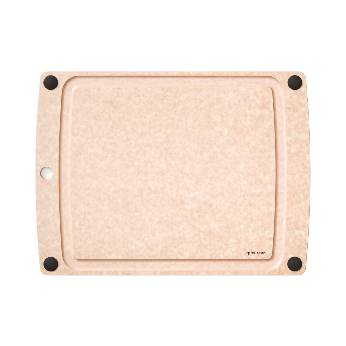 Epicurean All-In-One Cutting Board with Non-Slip Feet and Juice Groove, 17.5" × 13", Natural/Black