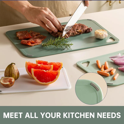 THETCHRY Plastic Cutting Board Set of 3-Cutting Boards for Kitchen BPA Free