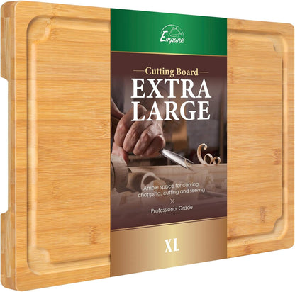 Empune Extra Large Cutting Board, 17.6" Bamboo Cutting Boards for Kitchen