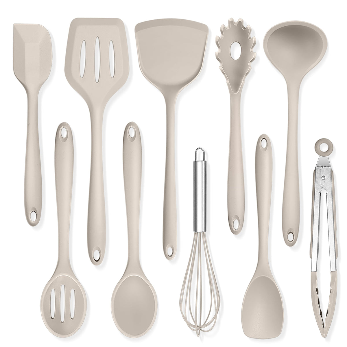 TeamFar Silicone Cooking Utensils, 10 pcs Kitchen Cooking Utensils Set