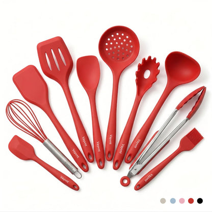 Vayvnt Silicone Cooking Utensil Set, 10PCS Utensils for Non Stick Pan, Blue