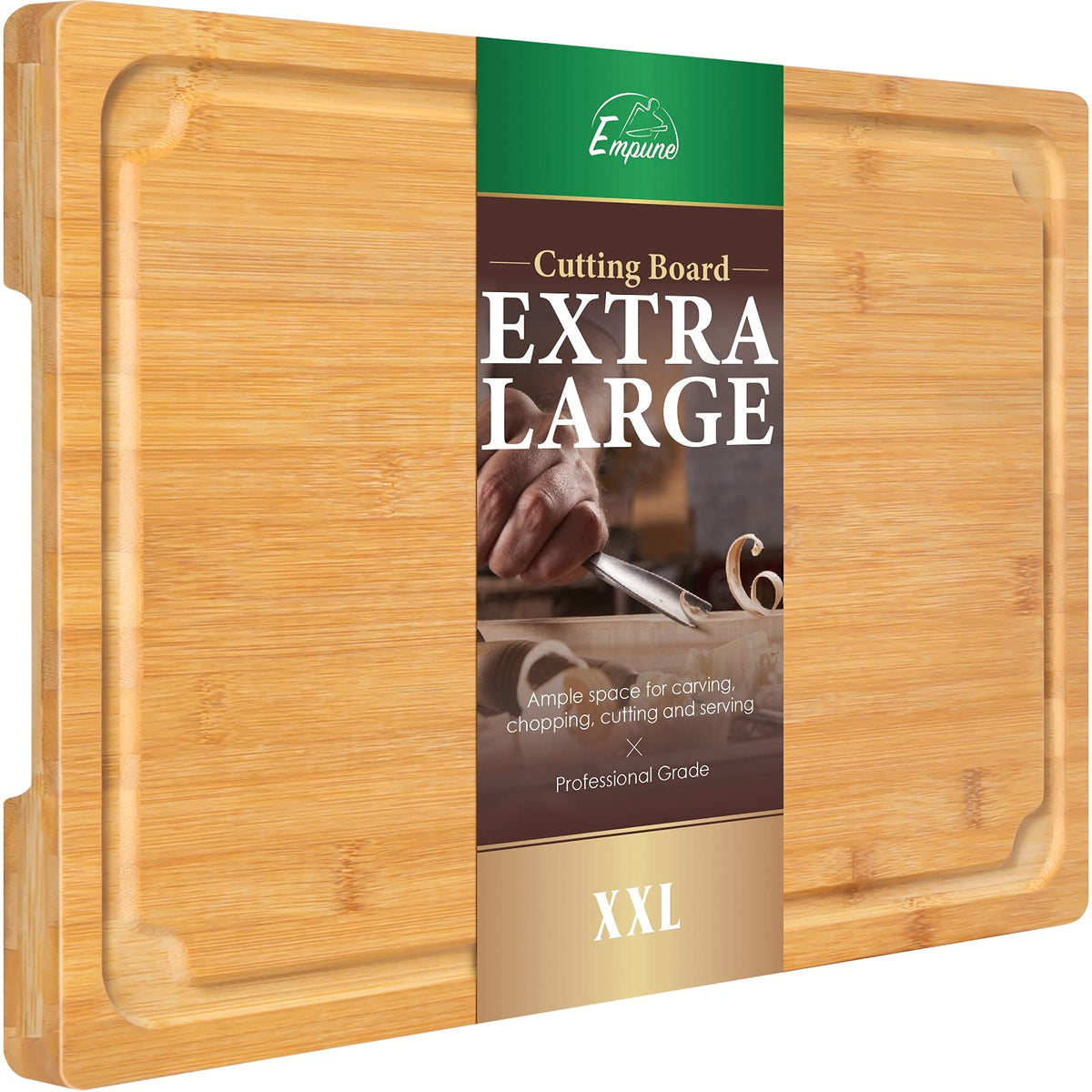 Empune Extra Large Cutting Board, 17.6" Bamboo Cutting Boards for Kitchen