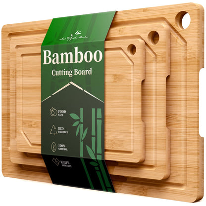 Kitsure Bamboo Cutting Board for Kitchen, Large, Natural