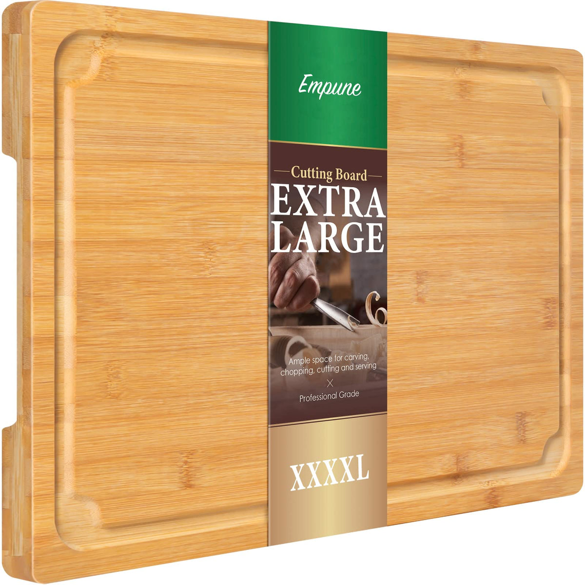 Empune Extra Large Cutting Board, 17.6" Bamboo Cutting Boards for Kitchen