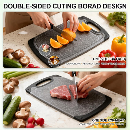 Viretang Plastic Cutting Boards Set of 3,BPA Free,Dishwasher Safe