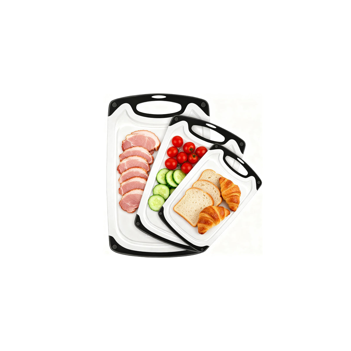 Viretang Plastic Cutting Boards Set of 3,BPA Free,Dishwasher Safe
